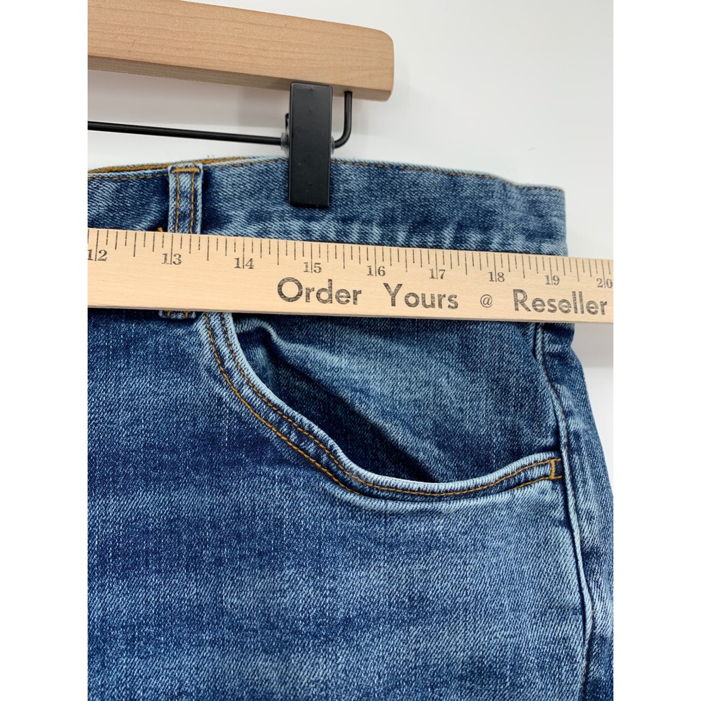 Faherty Jeans Mens 38x30 Blue Organic Cotton Stretch Straight Leg Denim Pants - Picture 10 of 14